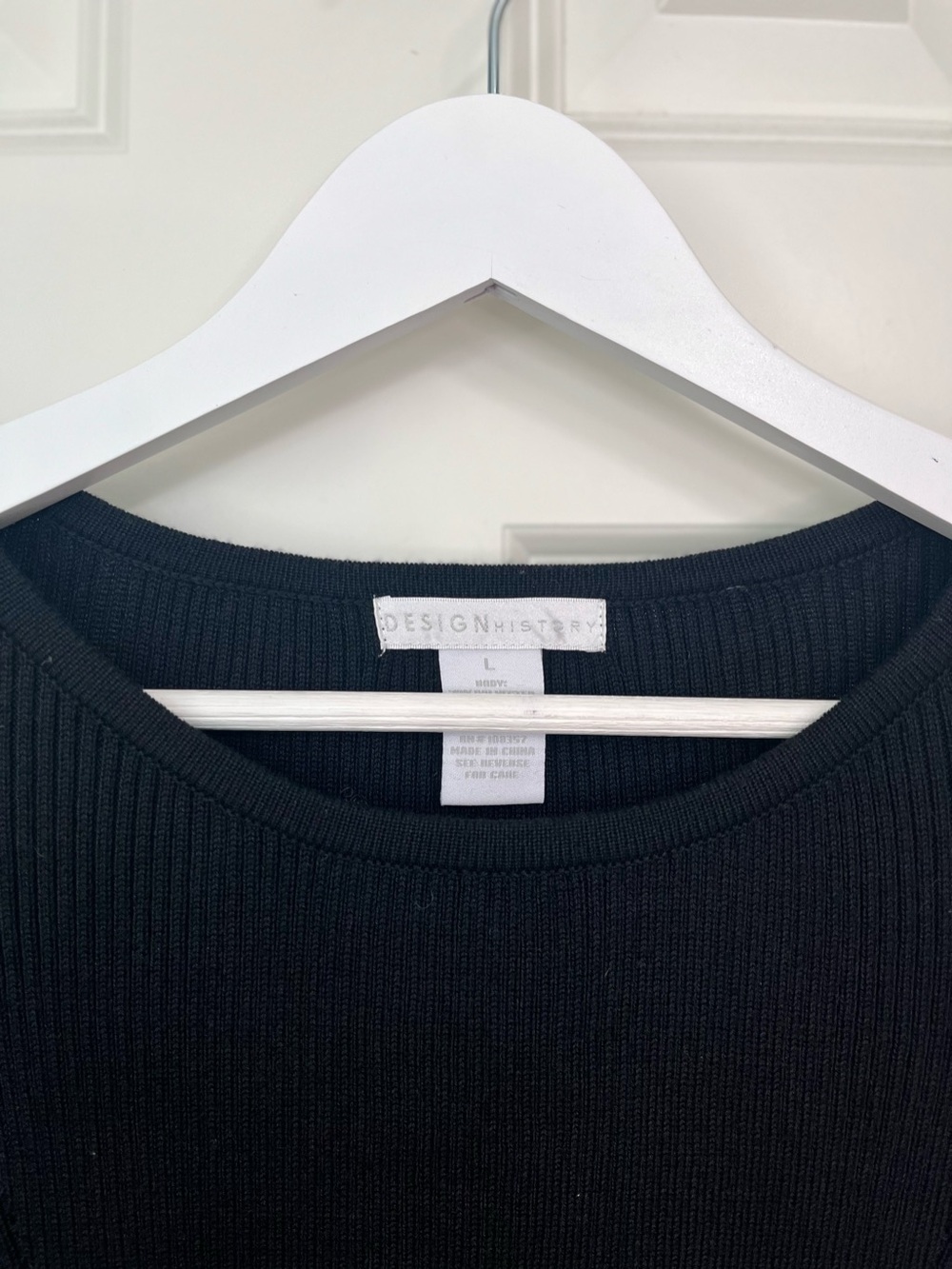 Design History Ribbed Knit Sweater with Ruffle Sleeves - Picture 3 of 3